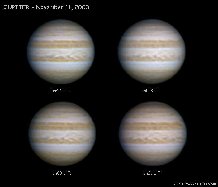 Jupiter : rotation du globe jovien